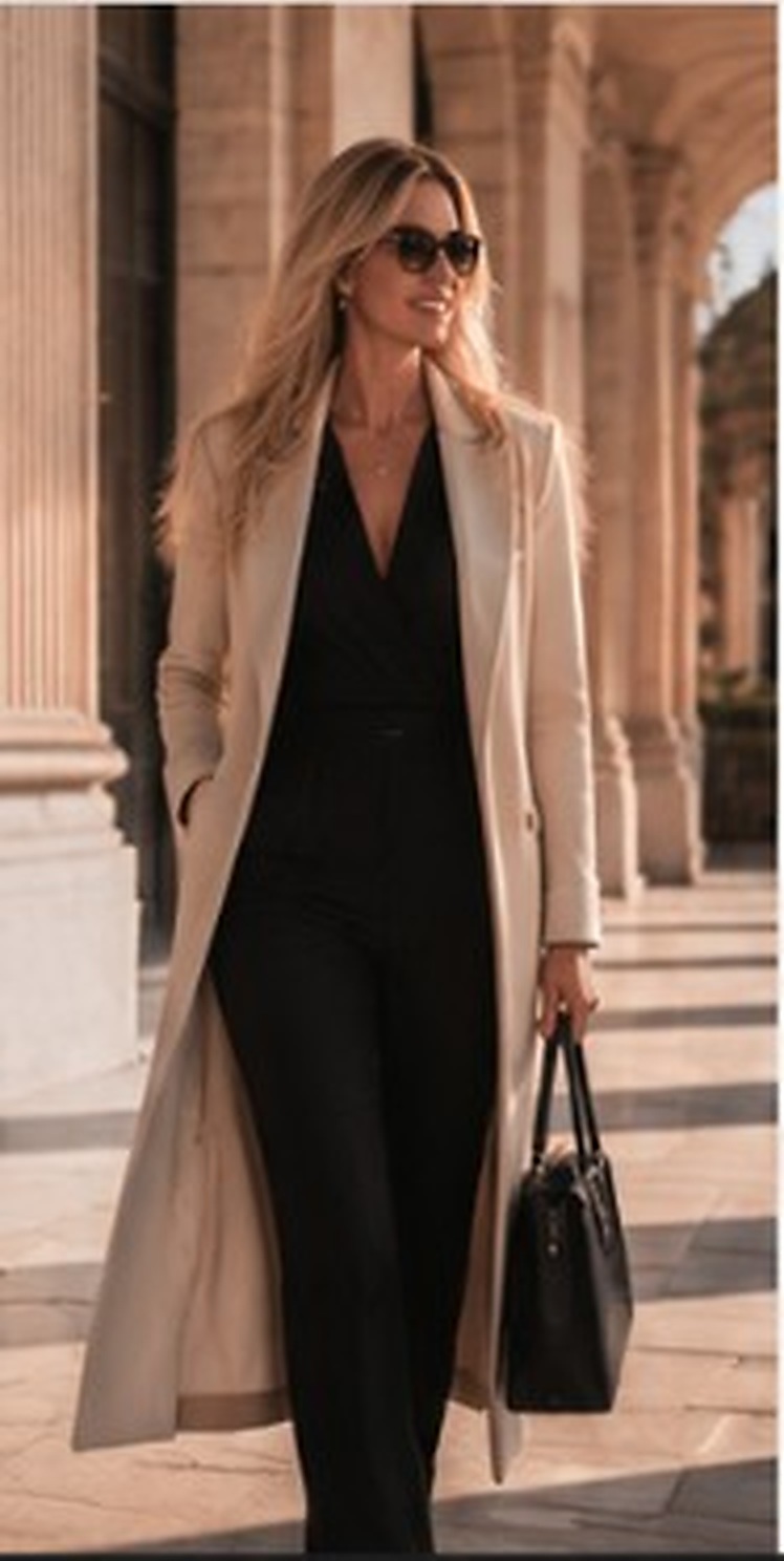 Diana Agaronjan walking through an elegant colonnade